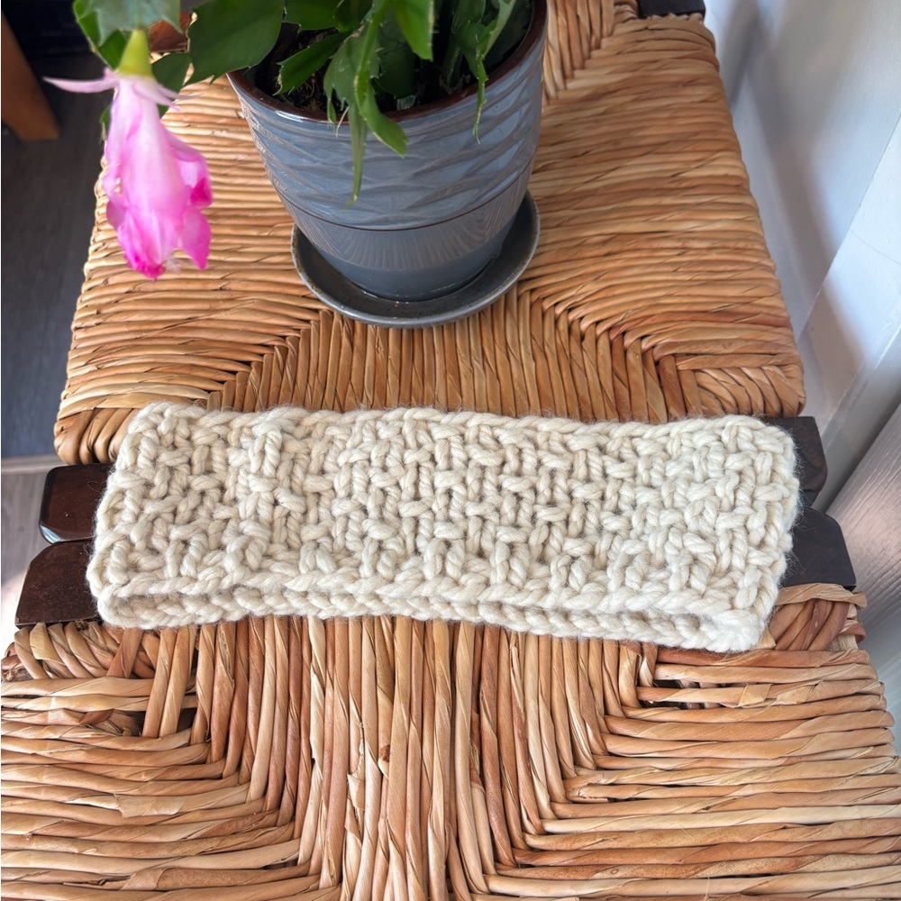 Handmade Cream Knit Headband Winter Ear Cover